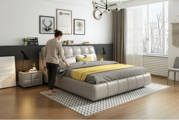Lit Lits Lit double Chambre Mari Rembourrage Lit Lits doubles 180x200cm nouveau