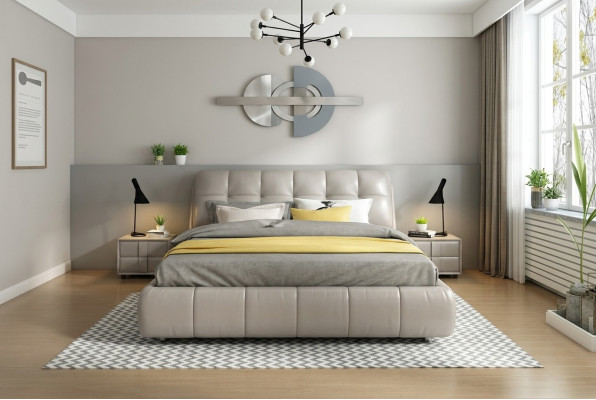 Lit Lits Lit double Chambre Mari Rembourrage Lit Lits doubles 180x200cm nouveau