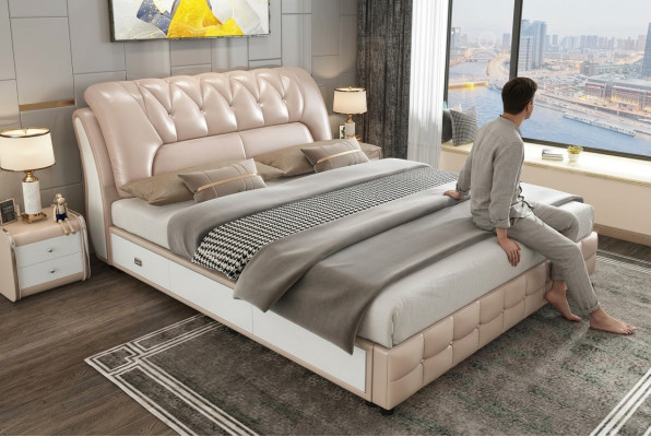 Designer Bed Upholstery Design Luxury Double Hotel Beds 180x200cm -> Conception de literie de lit de designer Lits doubles de luxe pour hôtel 180x200cm