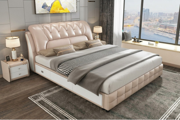 Designer Bed Upholstery Design Luxury Double Hotel Beds 180x200cm -> Conception de literie de lit de designer Lits doubles de luxe pour hôtel 180x200cm