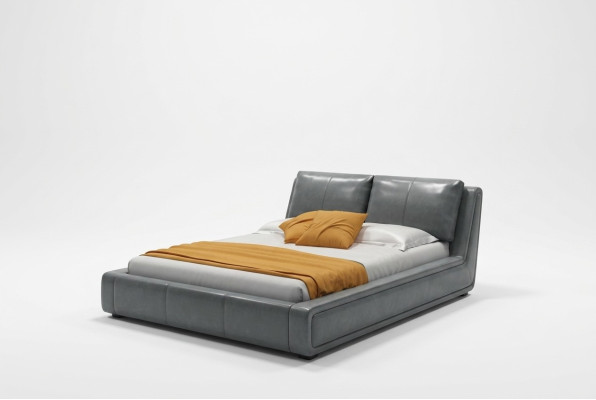 Lit de designer de luxe double en cuir de l'hôtel en métal Nouvelle chambre de sommeil double