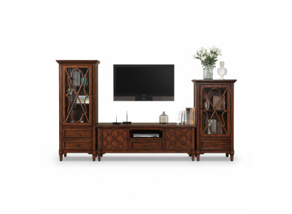 Meuble mural bahut design 2x armoire meuble TV bahut bas bahut 3 pièces. Set vitrine