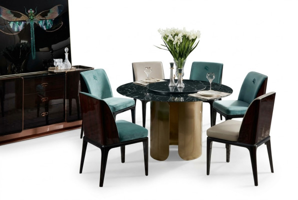 Ensemble de chaises Salle à manger Bleu clair Chaise 4x Fauteuil Design moderne Meubles de luxe Chaises