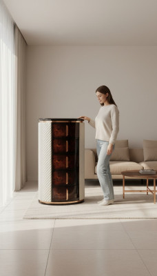 Haute commode à tiroirs Marron Armoire de luxe Design moderne Meubles de poitrine de bois Commodes Salon