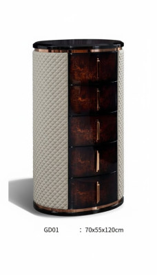 Haute commode à tiroirs Marron Armoire de luxe Design moderne Meubles de poitrine de bois Commodes Salon