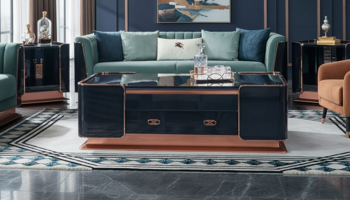 Table basse en bois brun noble Tables de design modernes Mobilier de luxe pour le salon