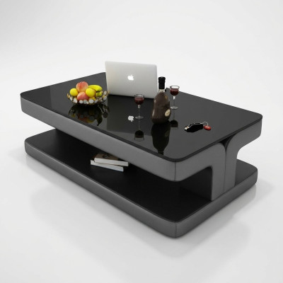 Table basse design Table rembourrée en cuir Table en verre Tables modernes en verre