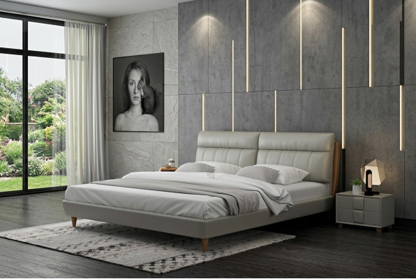 Design de literie de luxe pour lit double beige 180x200 pour chambre à coucher