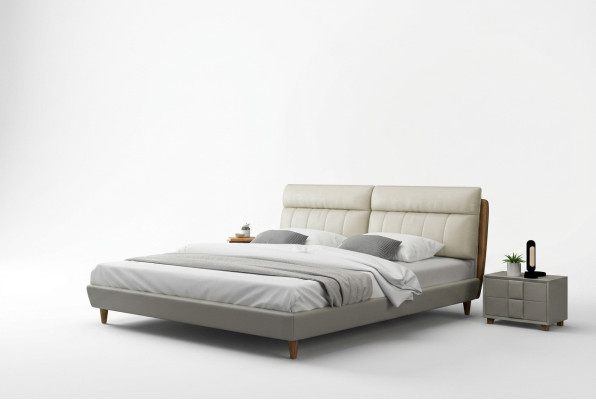 Design de literie de luxe pour lit double beige 180x200 pour chambre à coucher