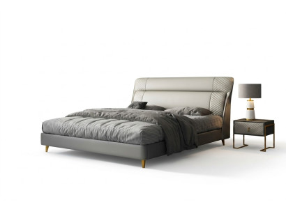Lit en cuir design Luxe Lits rembourrés Double Mariage Moderne 180x200 Nouveau Moderne