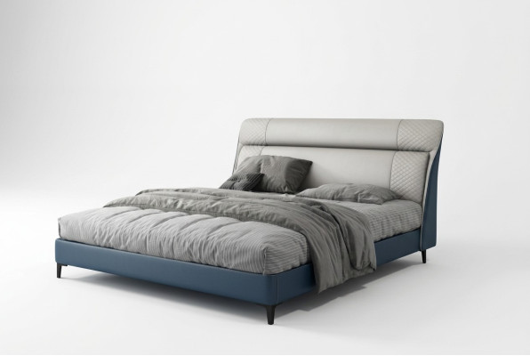 Lits d'hôtel de luxe Design de lit double en bois Mobilier moderne Chambre