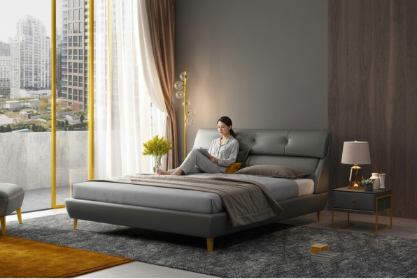 Chambre Hôtel Lits Lit double Design Lits en cuir 180x200cm