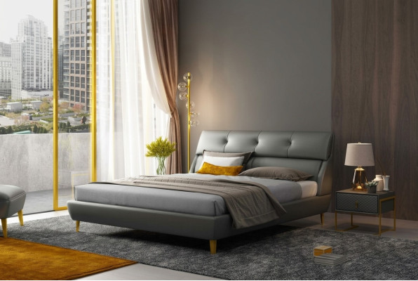 Chambre Hôtel Lits Lit double Design Lits en cuir 180x200cm