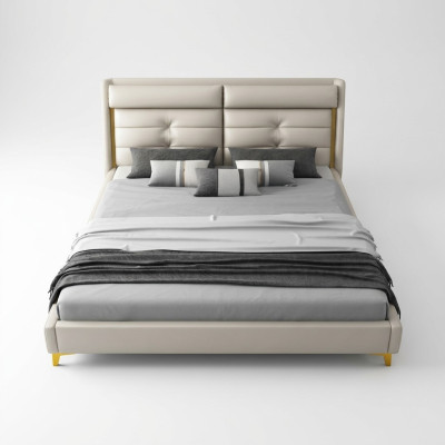 Chambre de luxe Lit double Lit 180x200cm Lits en cuir Cadre de lit
