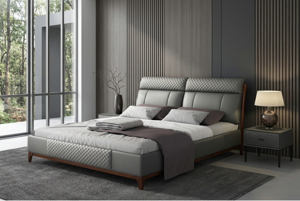 Revêtement de lit Design Luxe 180x200cm Lits Doubles Hôtel Mariage Chambre de Sommeil en Cuir