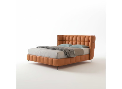Conception de la literie de lit de luxe pour hôtel mariage 180x200cm en cuir double.