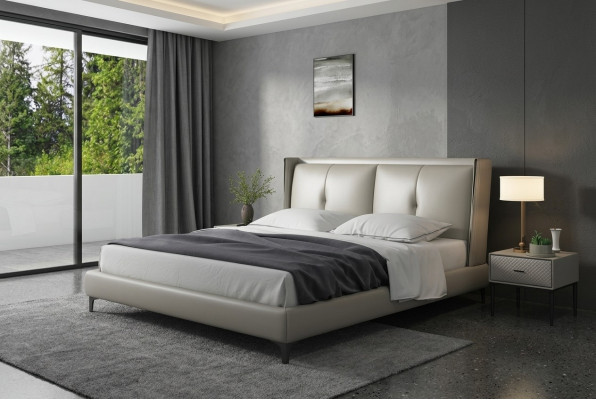 Lit classique Lit rembourré de luxe Chambre double en bois 180x200