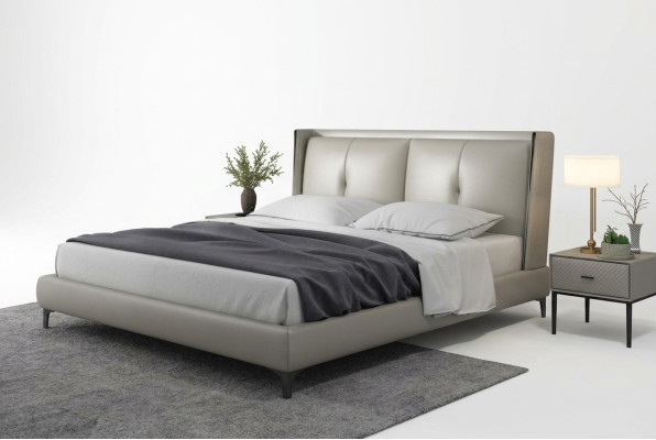 Lit classique Lit rembourré de luxe Chambre double en bois 180x200