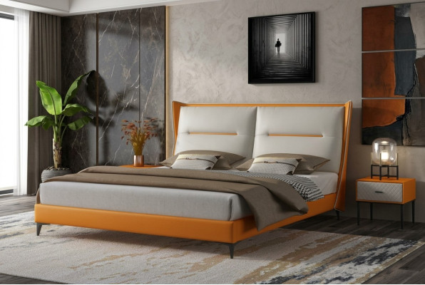 Lit design moderne 180x200 en cuir Lits d'hôtel Chambre double sommeil