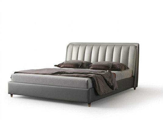 Lit design Lit Chambre Lits Textile Cuir Hôtel Luxe Rembourrage XXL Grand Bois