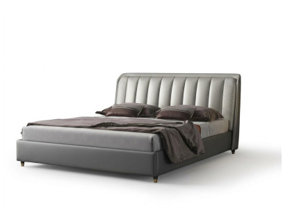 Lit design Lit Chambre Lits Textile Cuir Hôtel Luxe Rembourrage XXL Grand Bois