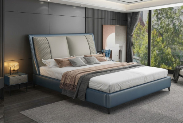Lit de designer Chambre lits Textile Cuir Hôtel de luxe rembourrage en velours