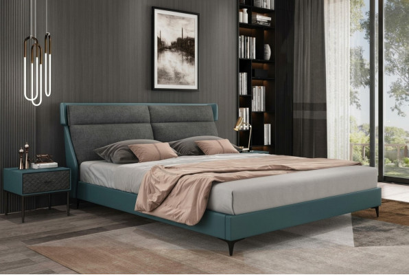 Classique s Lits de luxe Rembourrage Cuir Textile Lit de chambre de haute qualité nouveau