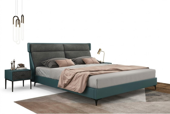 Classique s Lits de luxe Rembourrage Cuir Textile Lit de chambre de haute qualité nouveau