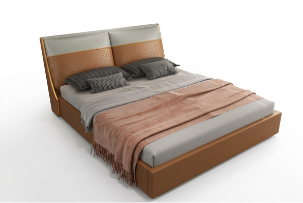 Lit de designer Chambre Lits Textile Cuir Hôtel de luxe Rembourrage en velours