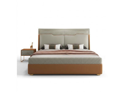 Chambre de luxe Lit rembourré design Lits doubles de luxe Cuir Hôtel