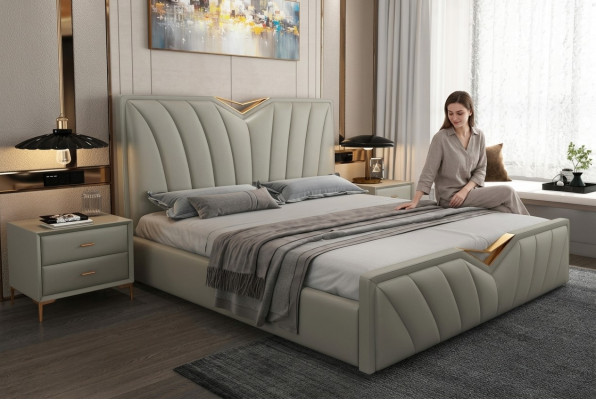 Lit de designer Chambres à coucher Lits Cuir Hôtel de luxe Rembourrage Mobilier italien