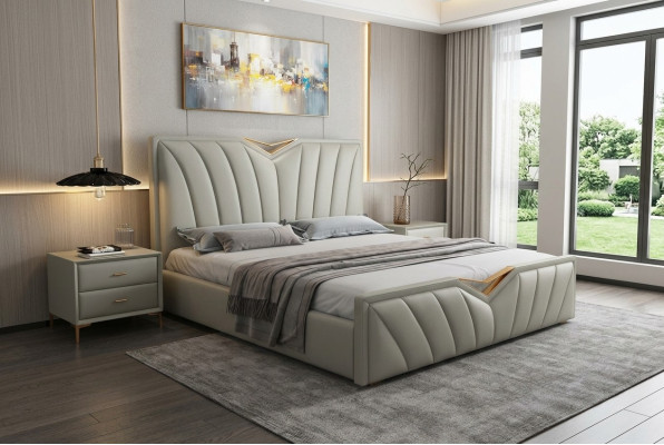 Lit de designer Chambres à coucher Lits Cuir Hôtel de luxe Rembourrage Mobilier italien