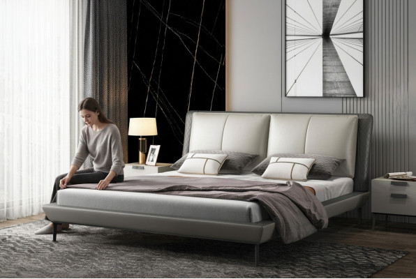 Lit de chambre Lit double Lit de jeunesse Lit en tissu Cadre de lit