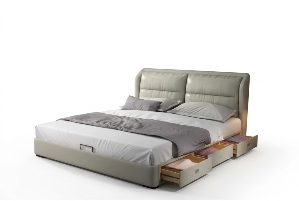 Lit designer Lit Chambre Lits Textile Cuir Hôtel Luxe Rembourrage Tissu en velours