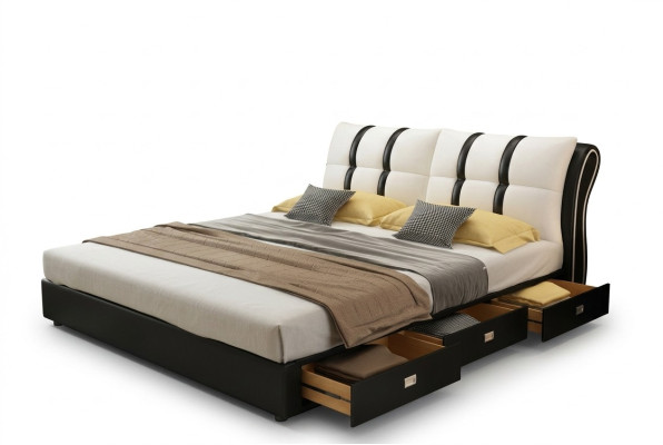 Lit de designer Chambre Lits Textile Hôtel Luxe Rembourrage Siège Tissu Italie