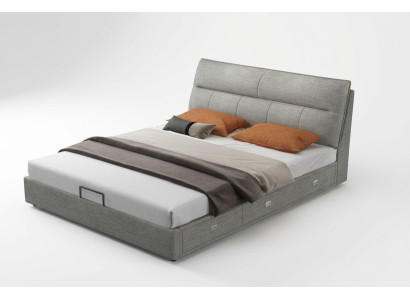Conception Lit en Cuir Moderne Cadre de Lit de Luxe Chambre de Sommeil Double Lits Mariage