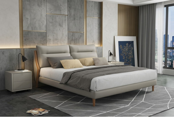 Lits de luxe classiques Rembourrage en cuir textile de haute qualité Literie de chambre à coucher nouveau