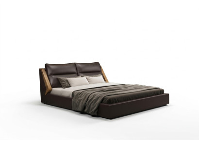 Conception de lit rembourré de luxe pour l'hôtellerie avec lits doubles matrimoniaux en cuir pour chambre de nuit de 180x200 cm.