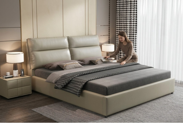 Lit design Chambre Textile Cuir Rembourrage Moderne Lits 180x200cm