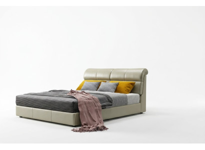 Lit de luxe Chambre à coucher Cuir Rembourrage Lits doubles Design en bois 180x200cm neuf