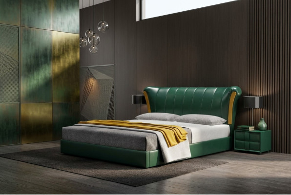 Revêtement de lit classique pour lit double 180x200cm, lits en bois de chambre à coucher