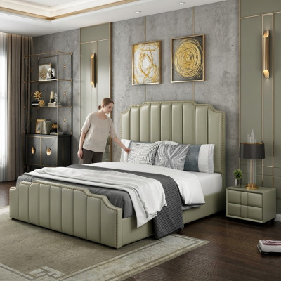 Chambre Lit de Luxe Design Lits 180x200cm Double Mobilier Hôtel Ameublement