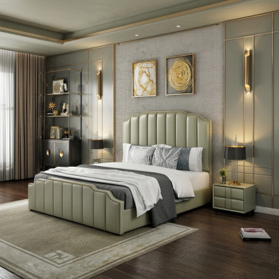 Chambre Lit de Luxe Design Lits 180x200cm Double Mobilier Hôtel Ameublement