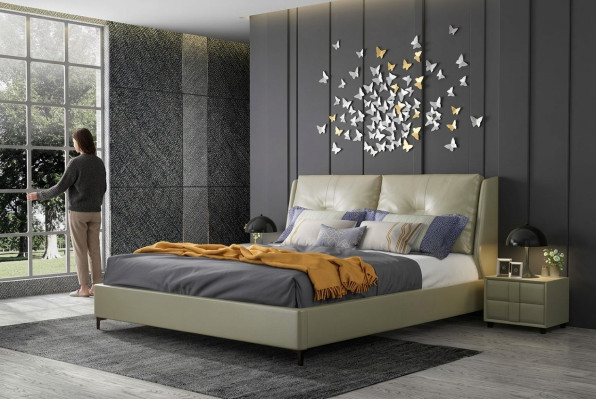 Design de revêtement de lit Lits doubles de luxe pour hôtel Chambre à coucher Dormir 180x200cm