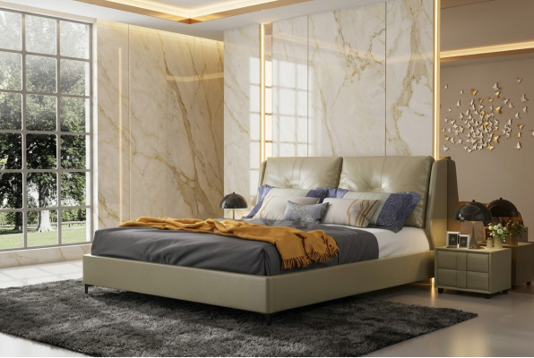 Design de revêtement de lit Lits doubles de luxe pour hôtel Chambre à coucher Dormir 180x200cm