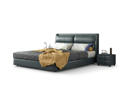 Revêtement de lit en cuir Design Luxe Double Lits d'hôtel Chambre de sommeil Mariage 180x200 cm