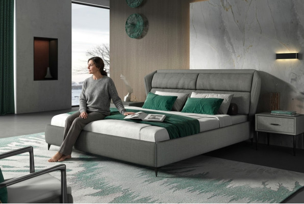 Lits Classiques Lit rembourré de luxe Design de chambre Double Lits 180x200cm
