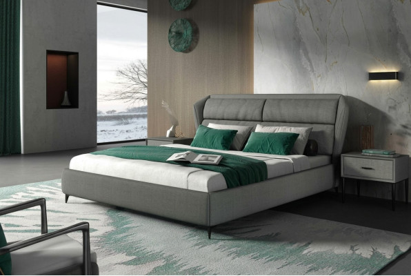 Lits Classiques Lit rembourré de luxe Design de chambre Double Lits 180x200cm