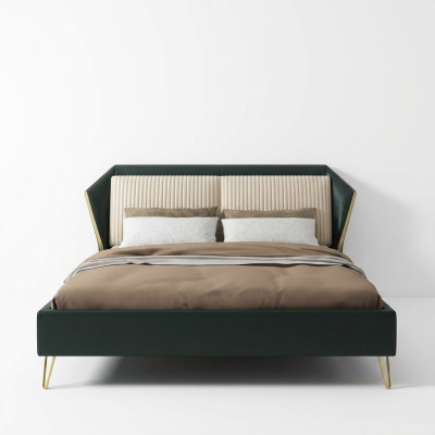 Textile de luxe Lit Double Design Chambre Classique Lits Verts