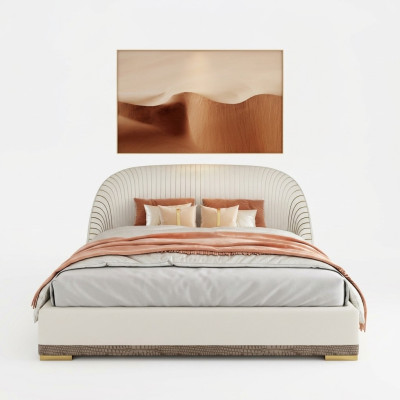 Designer Lit Double Lit Hôtel Luxe Chambre Cuir 150/180x200cm